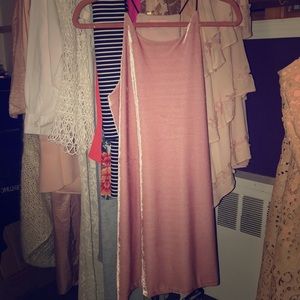 Velvet baby pink minidress